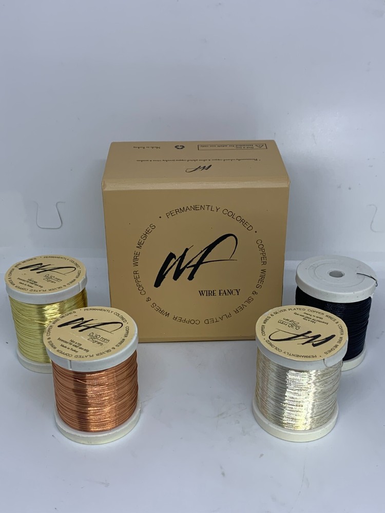 4 Pack / Wire Fancy Permanently Colored Copper Wires & SilverPlated Copper Wires