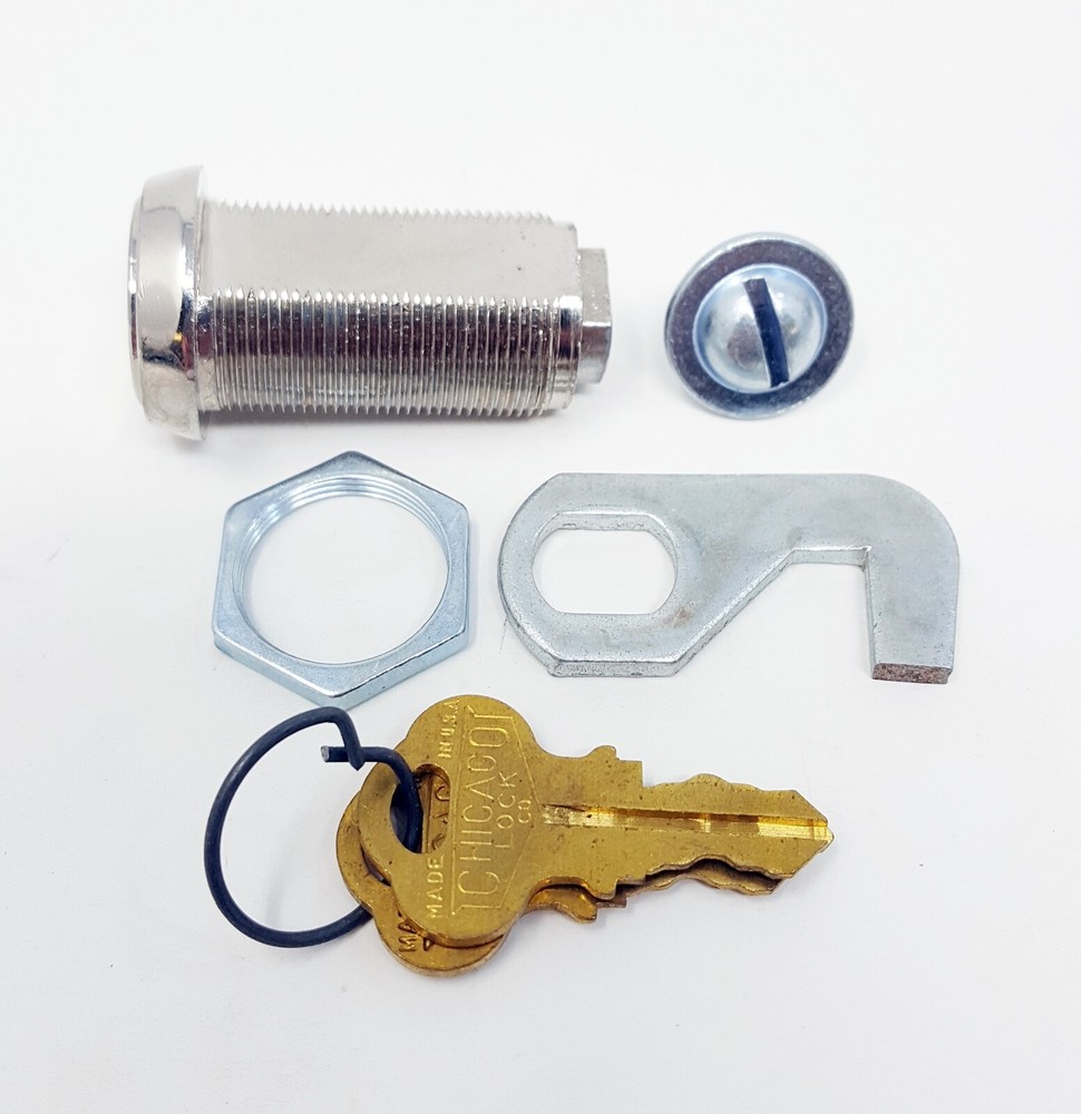 Chicago Cam Lock 1803 Keyed Differently 1.25" Threads Heavy Duty Hook Cam