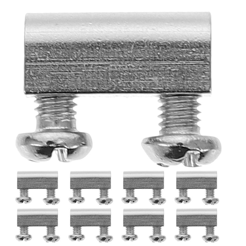 20 Sets Wire Rope Clamps Wire Rope Fixators Cable Clips With Screws Silver