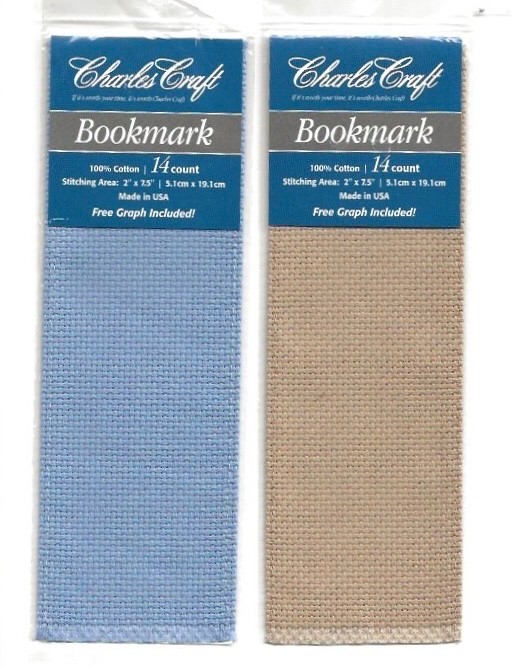 REDUCED!  2 Charles Craft  14 ct Cross Stitch Bookmarks with Pattern