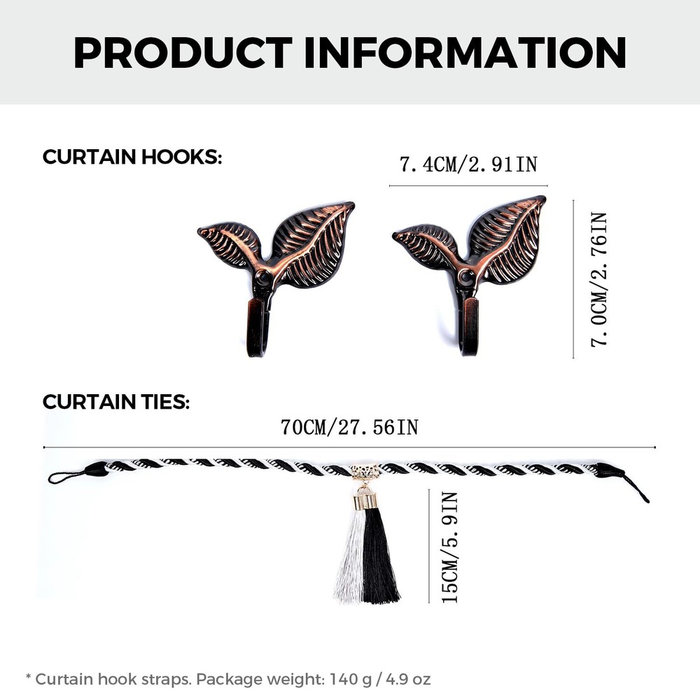 CurtainTassel Tiebacks Curtain fixator Suitable for Thin or Thick Curtains Na...