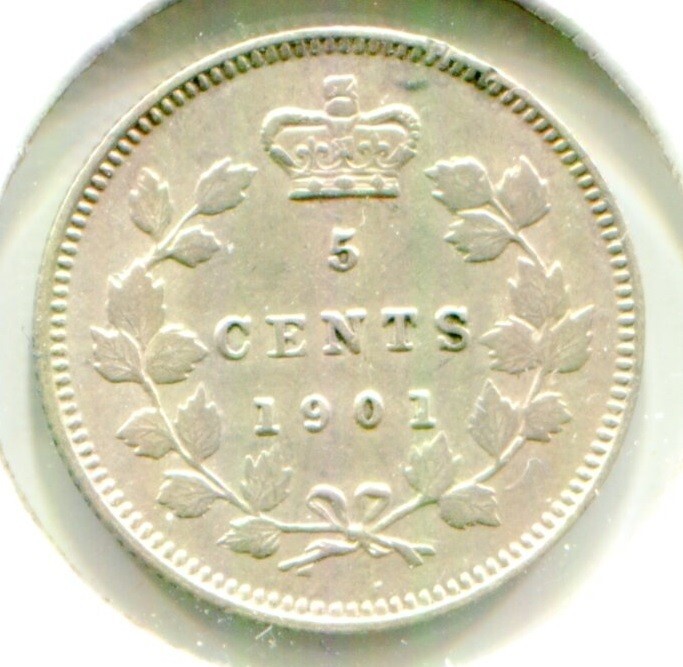 1901 Canada Silver Five Cent  / 5 Cent !!  Higher Grade !
