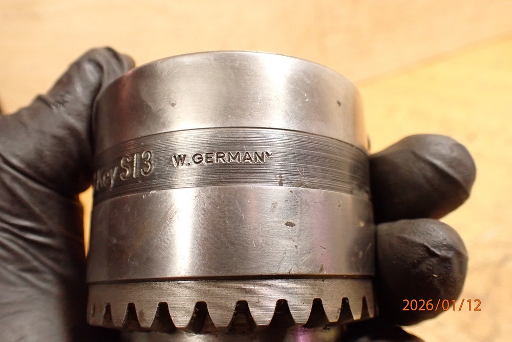 OLDER GERMAN MADE ROHM 3/16-3/4 DRILL CHUCK MISSING KEY