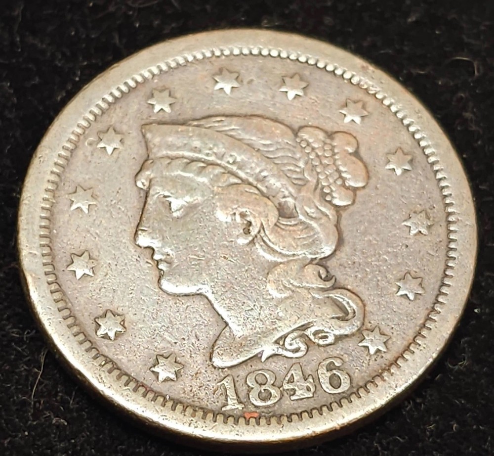 1846 Large Cent, Medium Date, Very Fine