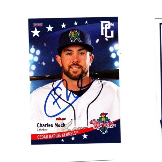 Charles Mack signed autograph 2022 Cedar Rapids Kernels baseball card d