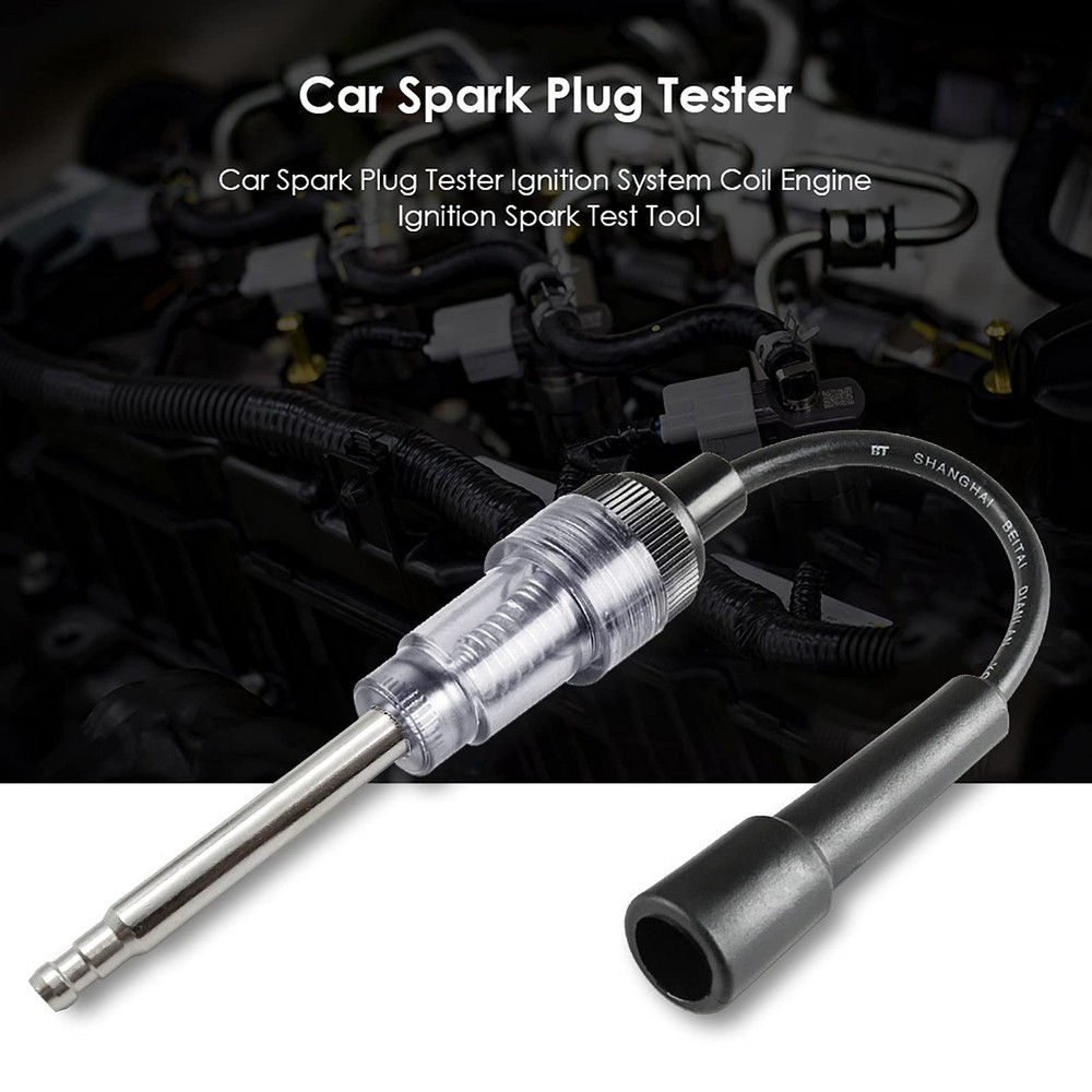 2PCS Spark Plug Tester, Engine Ignition Coil Tester Straight 2pcs, silver