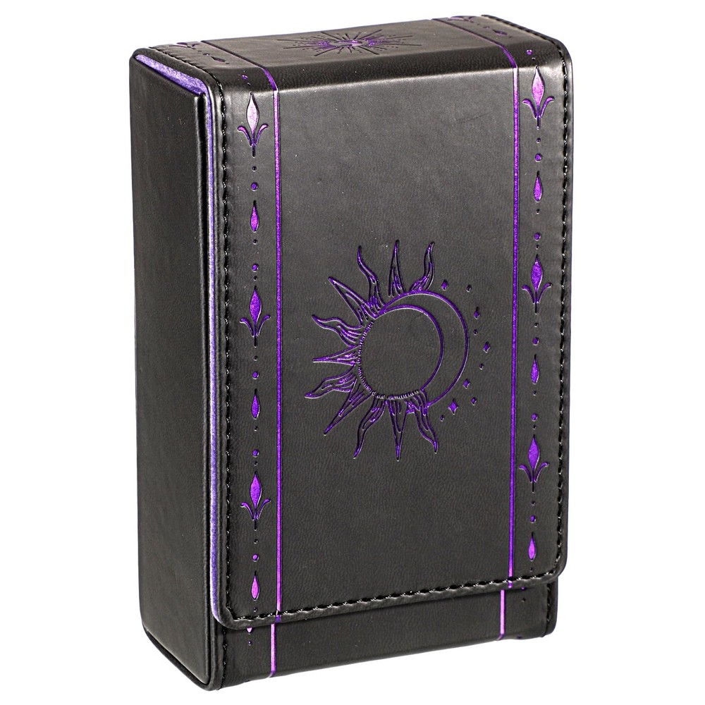 PU Leather Tarot Card Protective Case, Sun Moon Pattern Design Tarot Deck Sto...