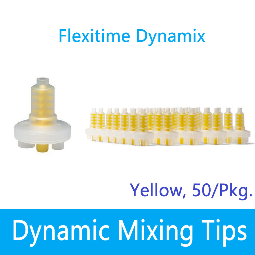 Dental Flexitime Dynamix Mixing Tips Yellow for Impression Material, 50/Pkg