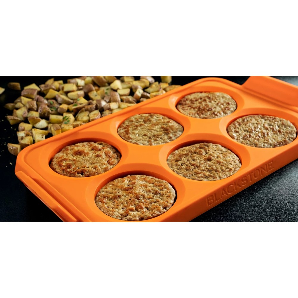 Blackstone Silicone 6-Section Egg Ring Egg Mold Tray in Orange
