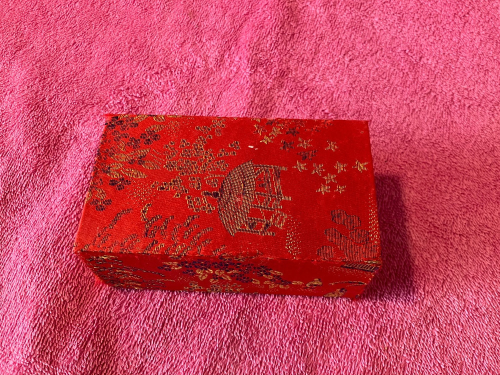 BAODING balls vintage in lined fabric case, heavy shiny metal, with chimes