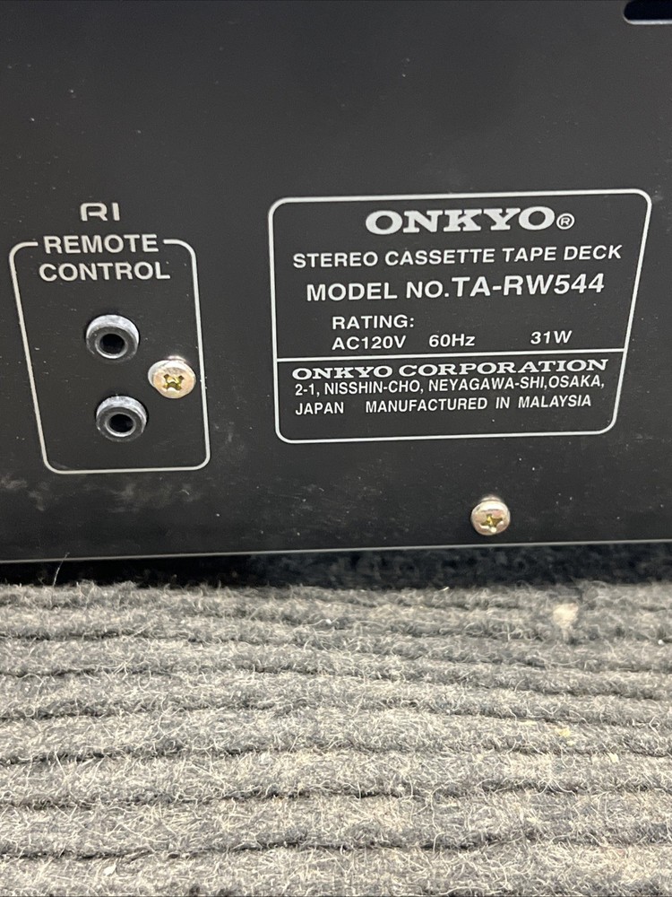 Used ONKYO TA-RW544 Auto Reverse Double Cassette Deck - Powers On