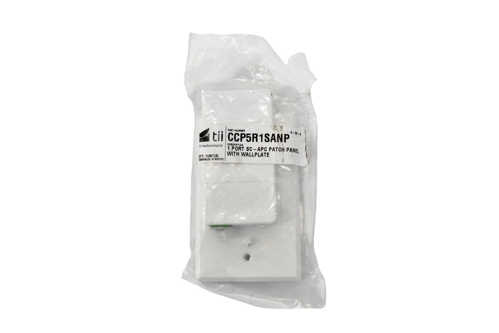 Tii Technologies CCP5R1SANP 1 Port SC-APC Patch Panel With Wallplate White