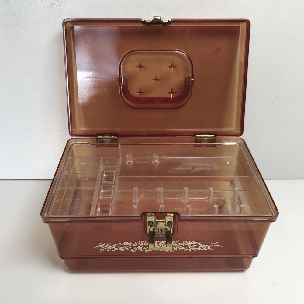 Vintage Plastic Sewing Basket Case ( RARE )