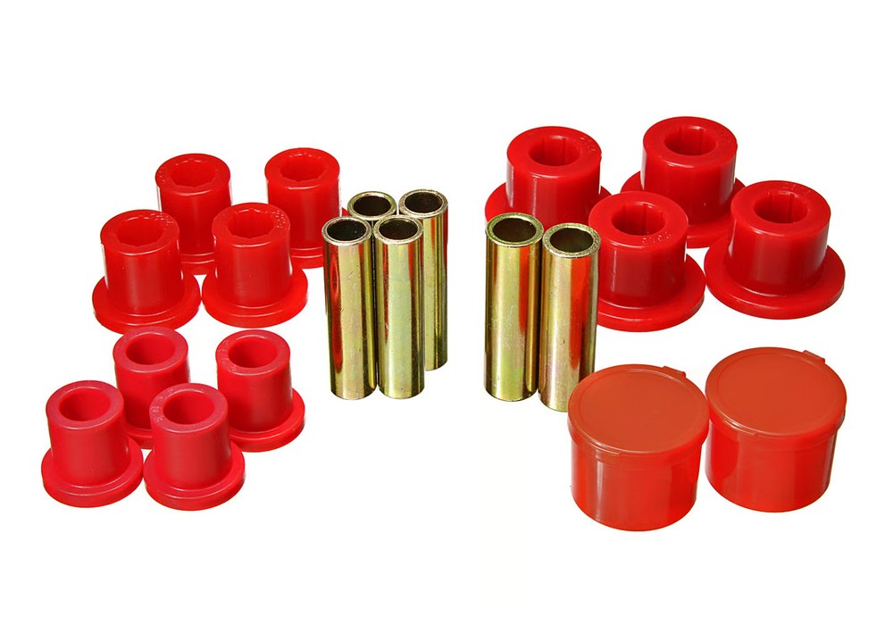 Energy Suspension 4.2156R Polyurethane Rear Leaf Spring Bushing Kit Red