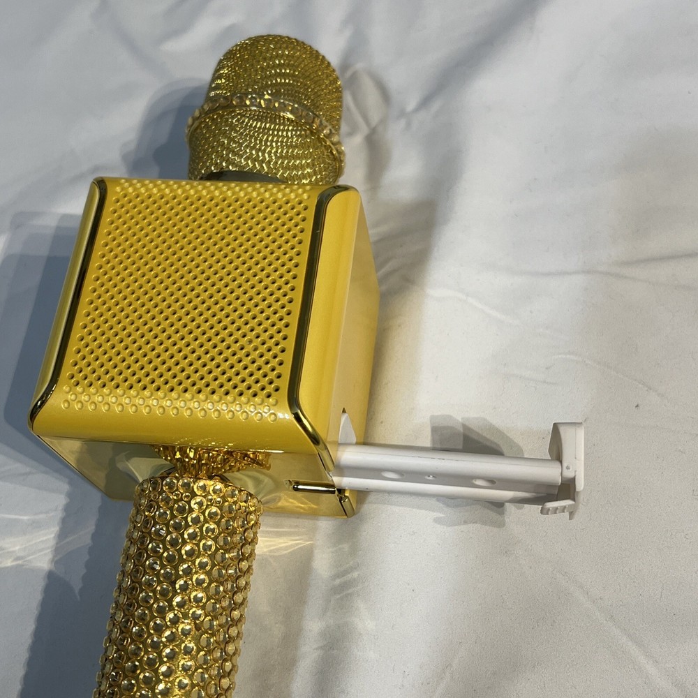 Pop Solo Wireless Bluetooth Karaoke Microphone & Speaker Gold Sparkle
