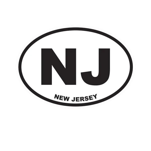 New Jersey State Oval Sticker Decal