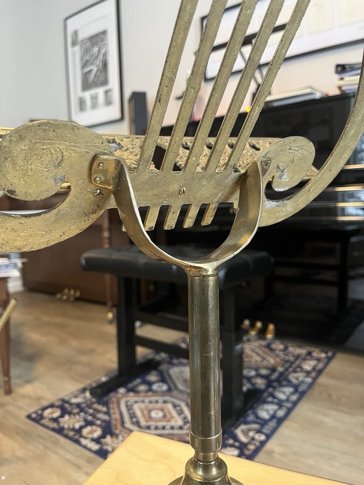 Solid Metal Brass Lyre Harp Music Stand Neoclassical