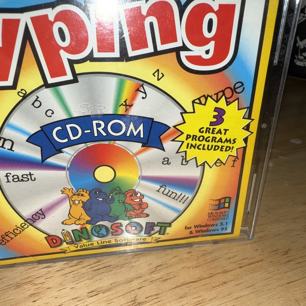 Typing CD ROM Dinosoft Case, Booklet And Working CD