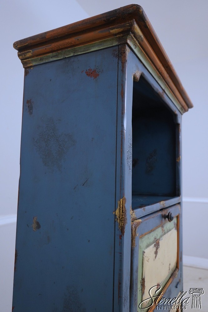LF63660EC: Distressed Painted Finish Bookcase Desk Cabinet
