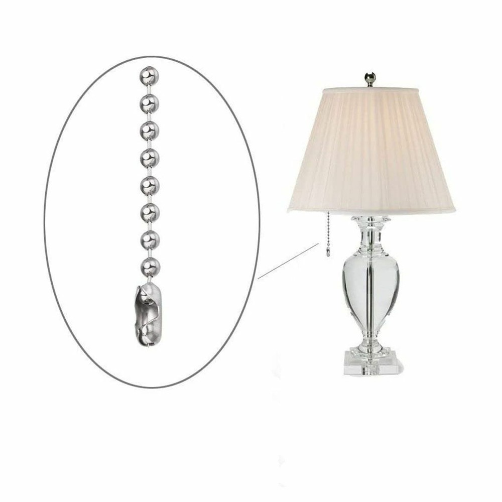 2X 10FT Ceiling Fan Pull Chain Beaded Extension Home Light Decor +Connectors US