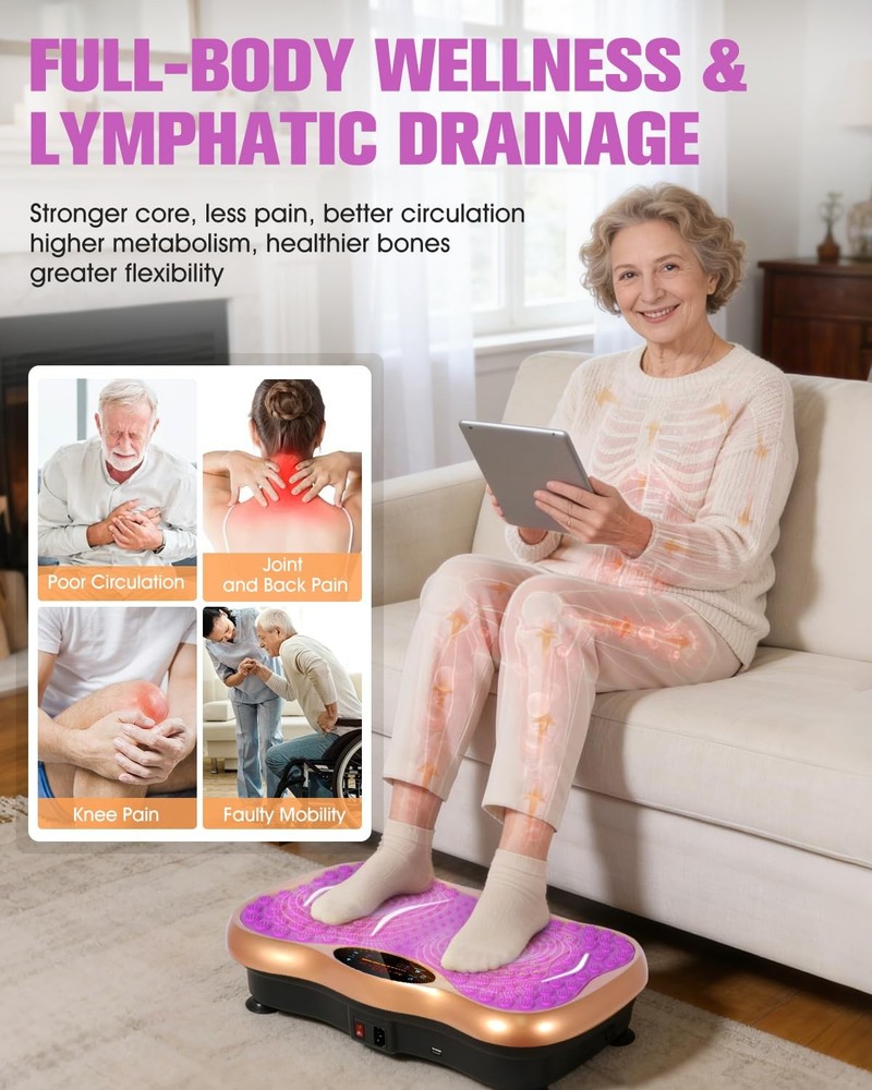 Vibration Plate Exercise Machine, Full Body Vibration Platform for Lymphatic ...