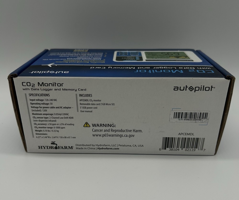 Autopilot Desktop CO2 Monitor, Memory & Logger