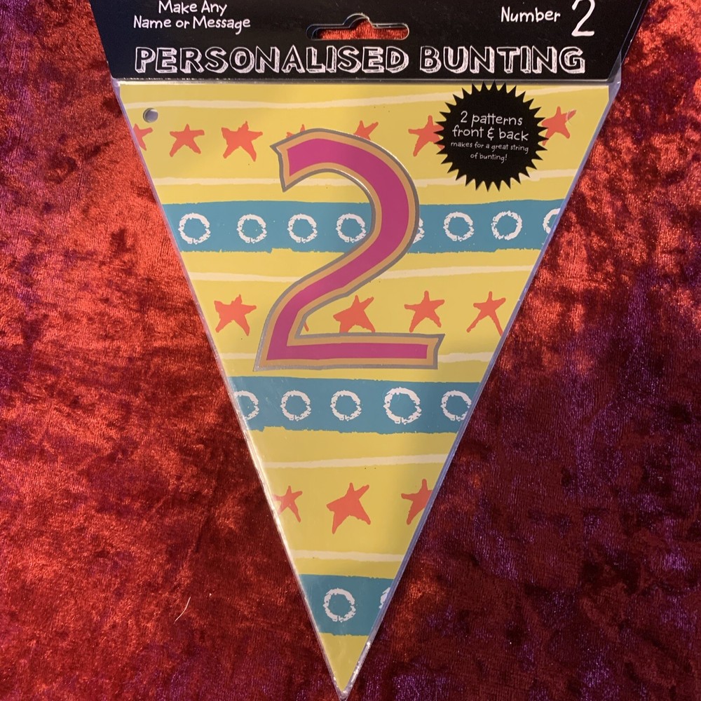 Make Any Message Or Name Personalised Bunting Multicoloured  Number 2