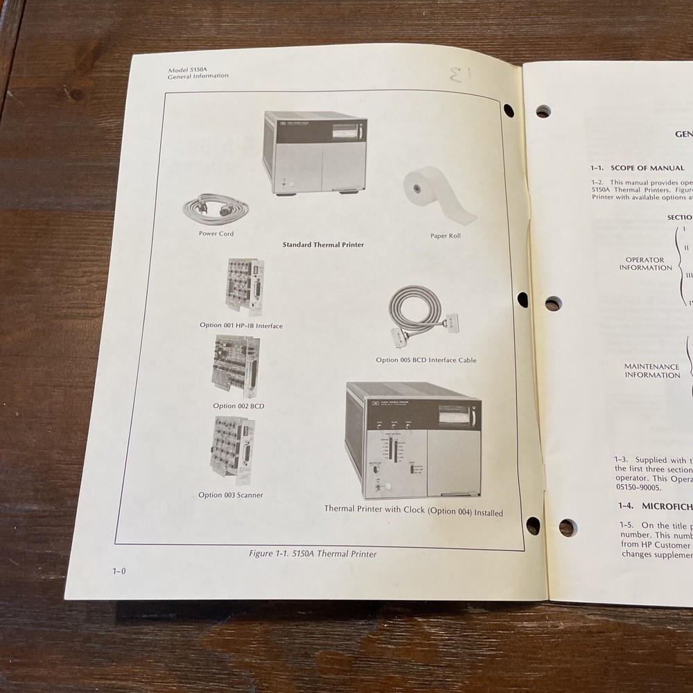 HP 5150A Thermal Printer Operating Information 05150-90005