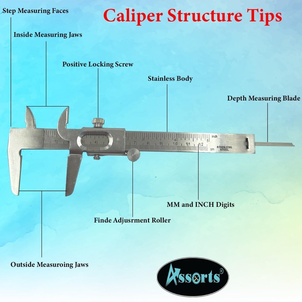 Non Digital Vernier Caliper Measuring System Tools for Inside, Measurements
