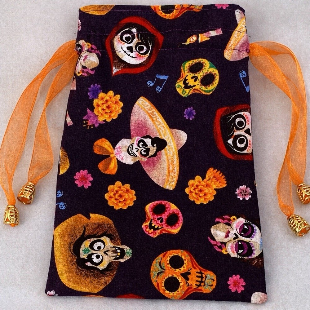Handmade Coco Inspired Drawstring Bag Lined Ditty Pouch 8.5 x 5.5