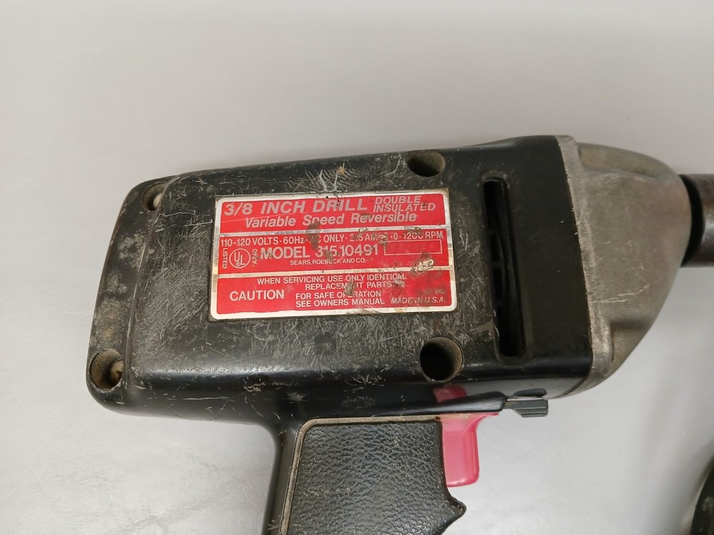 Vintage Sears Craftsman 3/8 Inch Variable Speed Reversible Drill Tested