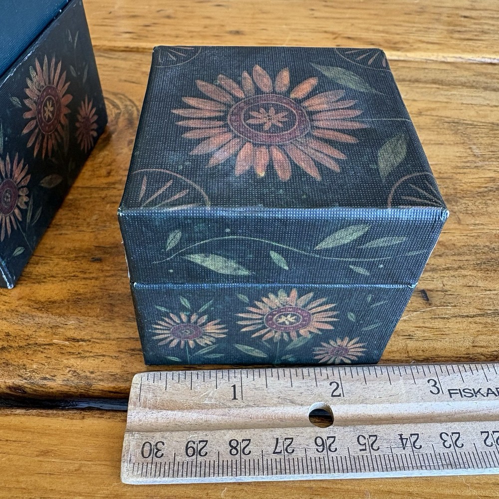 Bobs Boxes Sunflowers 2 Stacking Folk Art Boxes Primitive Art Storage Box