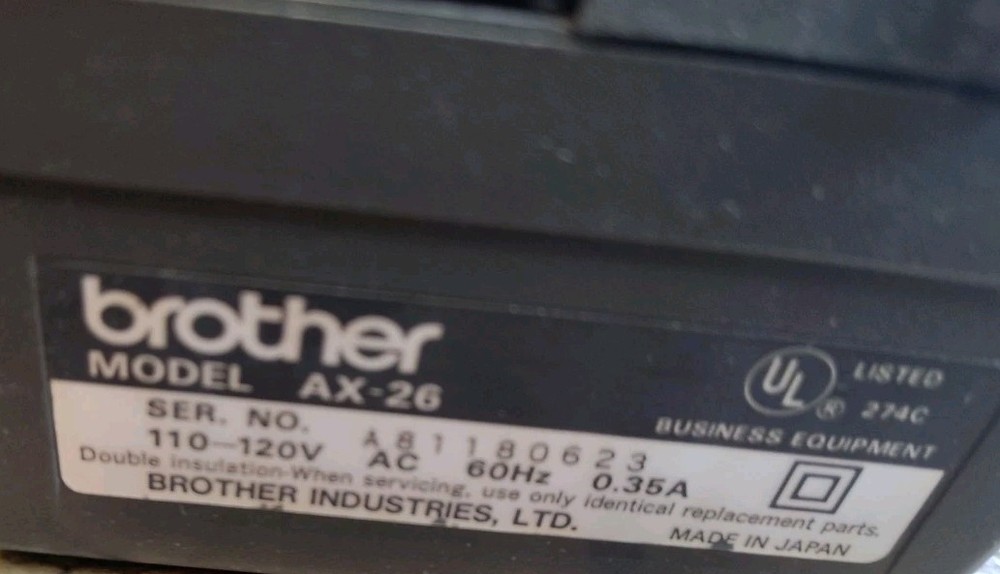 Brother AX-26 Electronic Typewriter Word-Spell Processing Tested & Working
