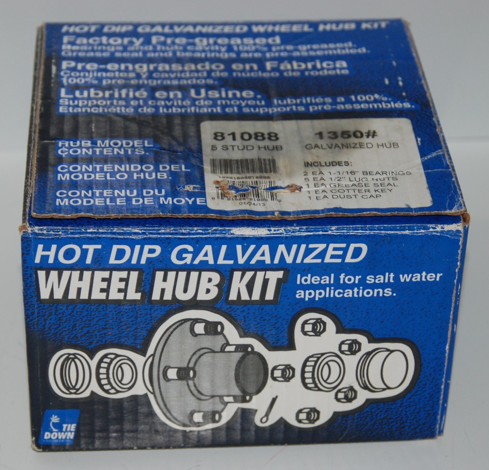 Tie Down Engineering 81088 5 Stud Galvanized Hub 1350# Kit - 1  1/16" Bearings