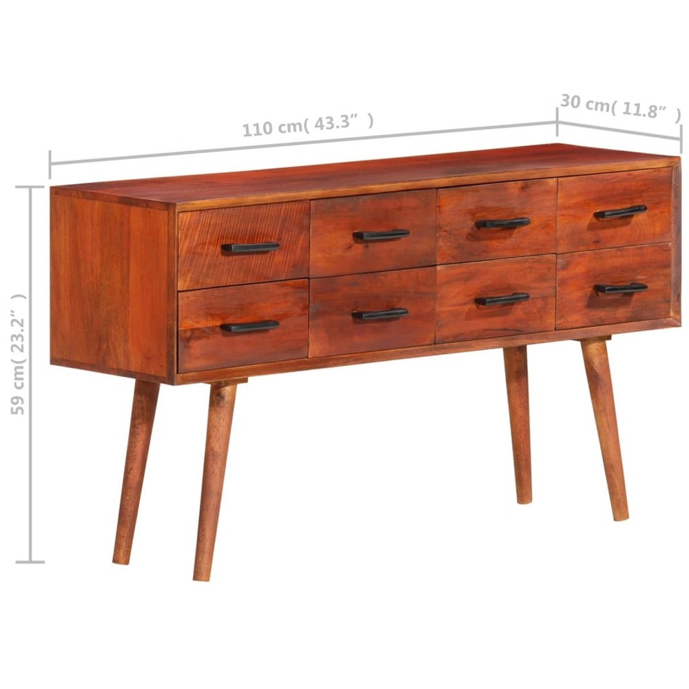 Sideboard Brown Solid Mango Wood, Iron Medium Sideboard