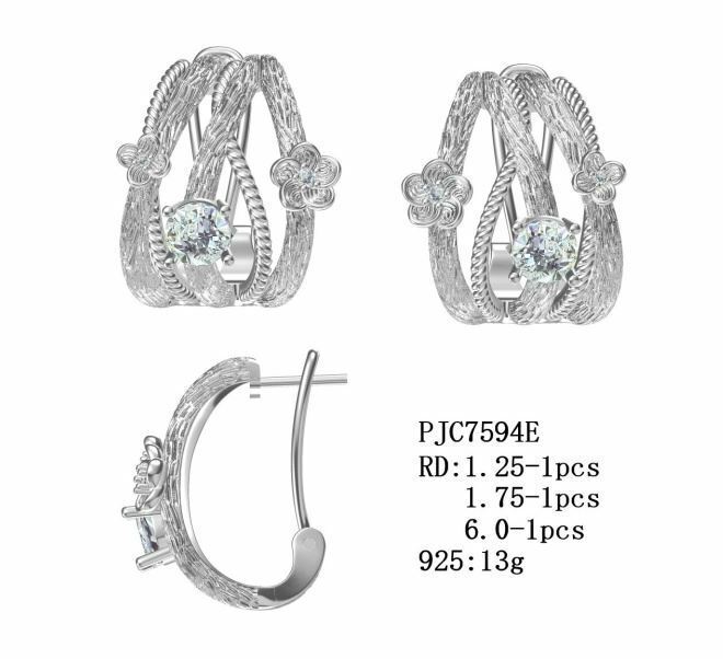 Sterling Silver Semi Mount Earrings Setting RD 6x6mm