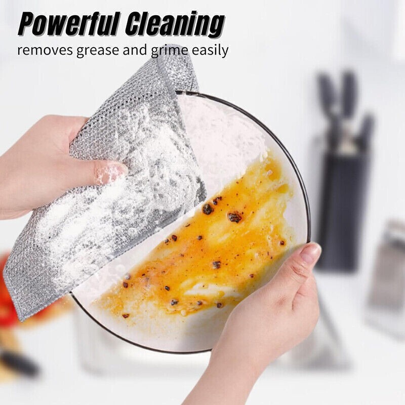 Multipurpose Wire Dishwashing Rags Rust Removal Cleaning Cloth Kitchen