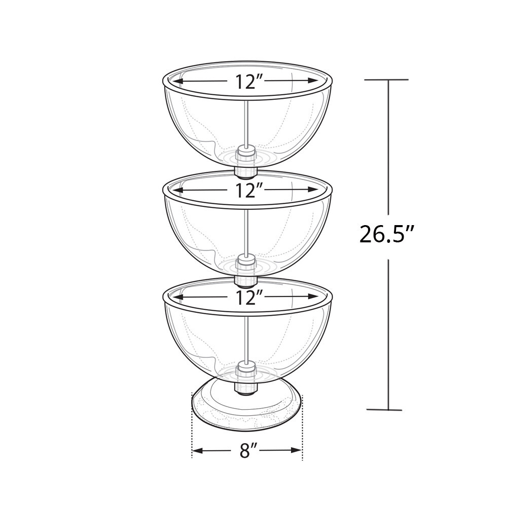Azar Displays Three-Tier 12", 12" & 12" Bowl Display