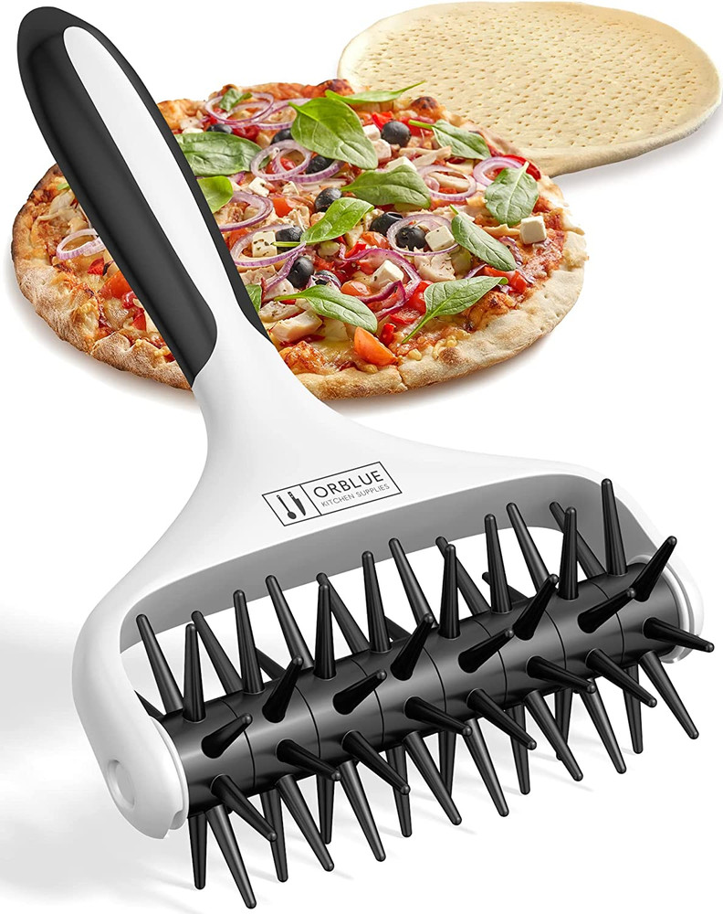 Pizza Dough Docker Pastry Roller with Spikes, Pizza Docking Tool for Home & C...