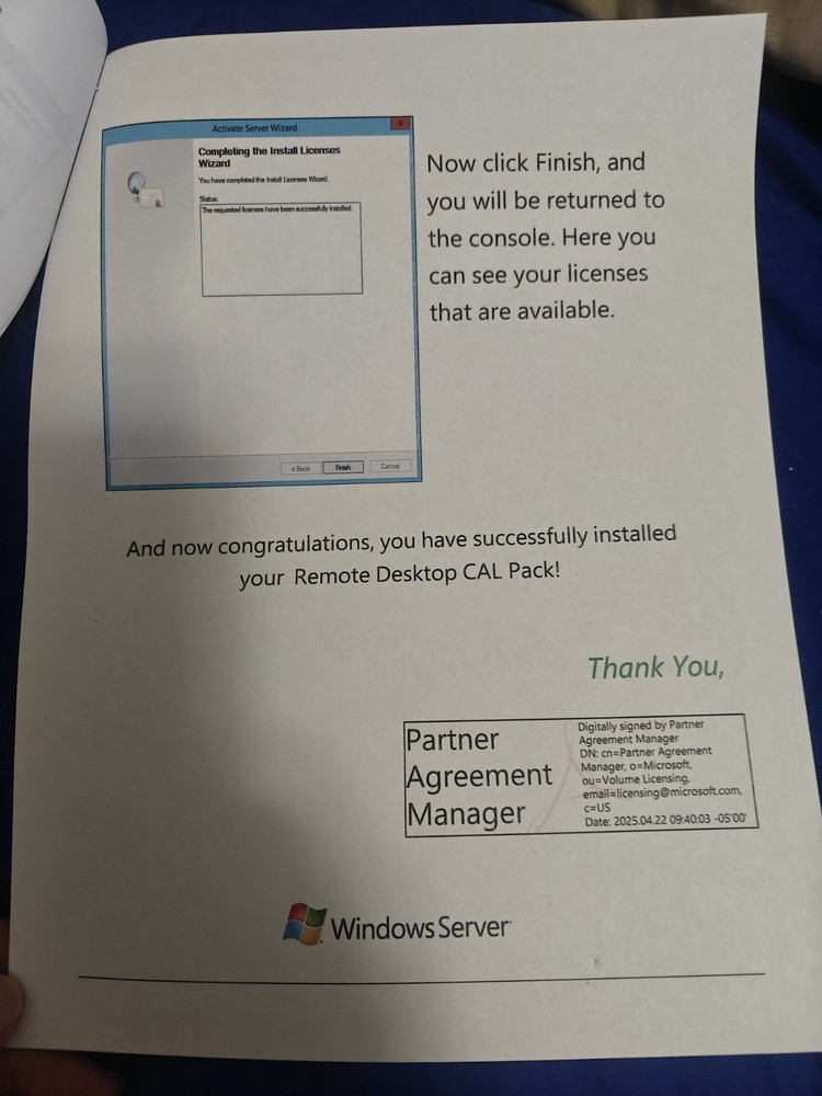 Windows Server 2022 - Remote Desktop Client Access Licenses (50 Users)