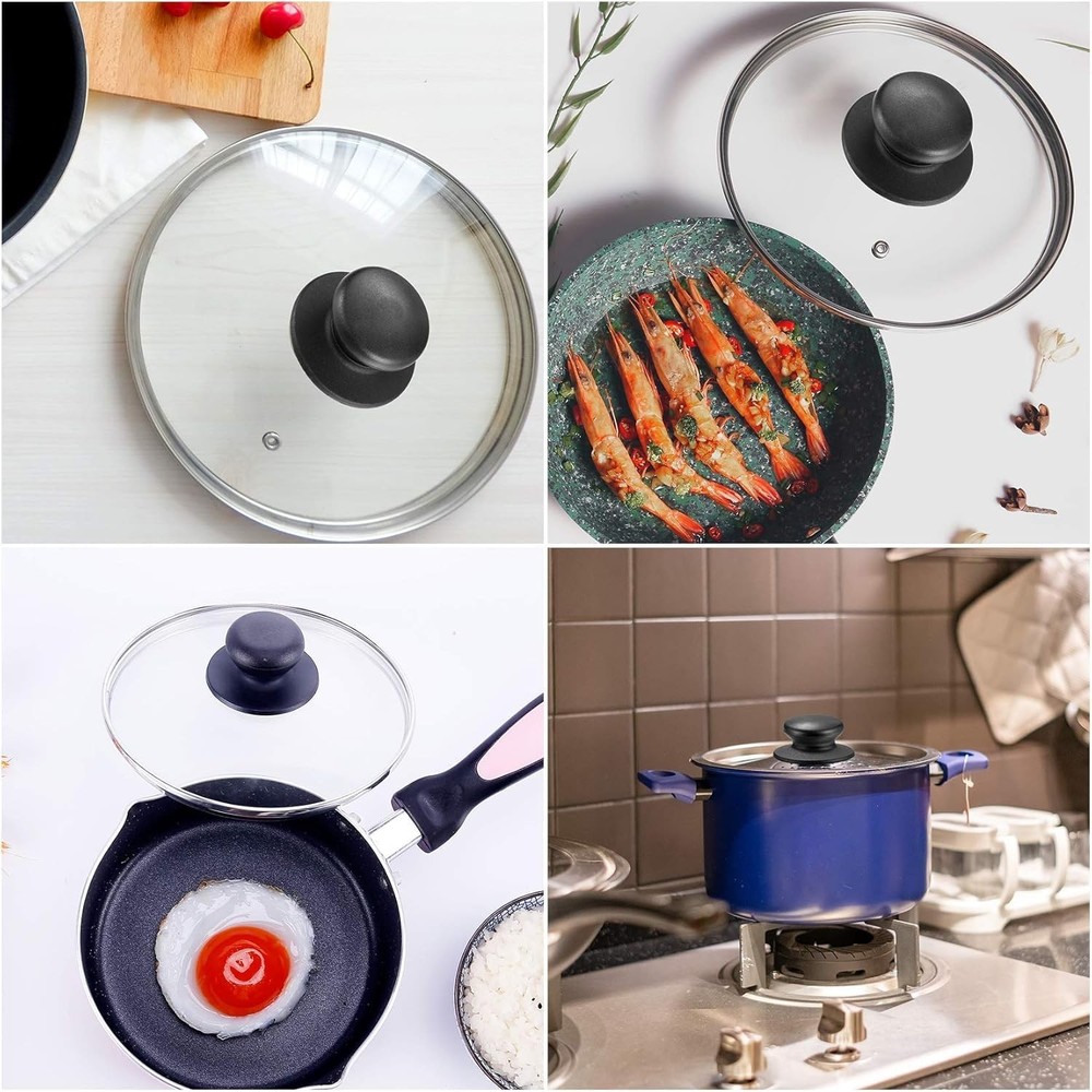 4 Pcs Universal Pot Lid Knobs, Handle Replacement, 4pcs-Black
