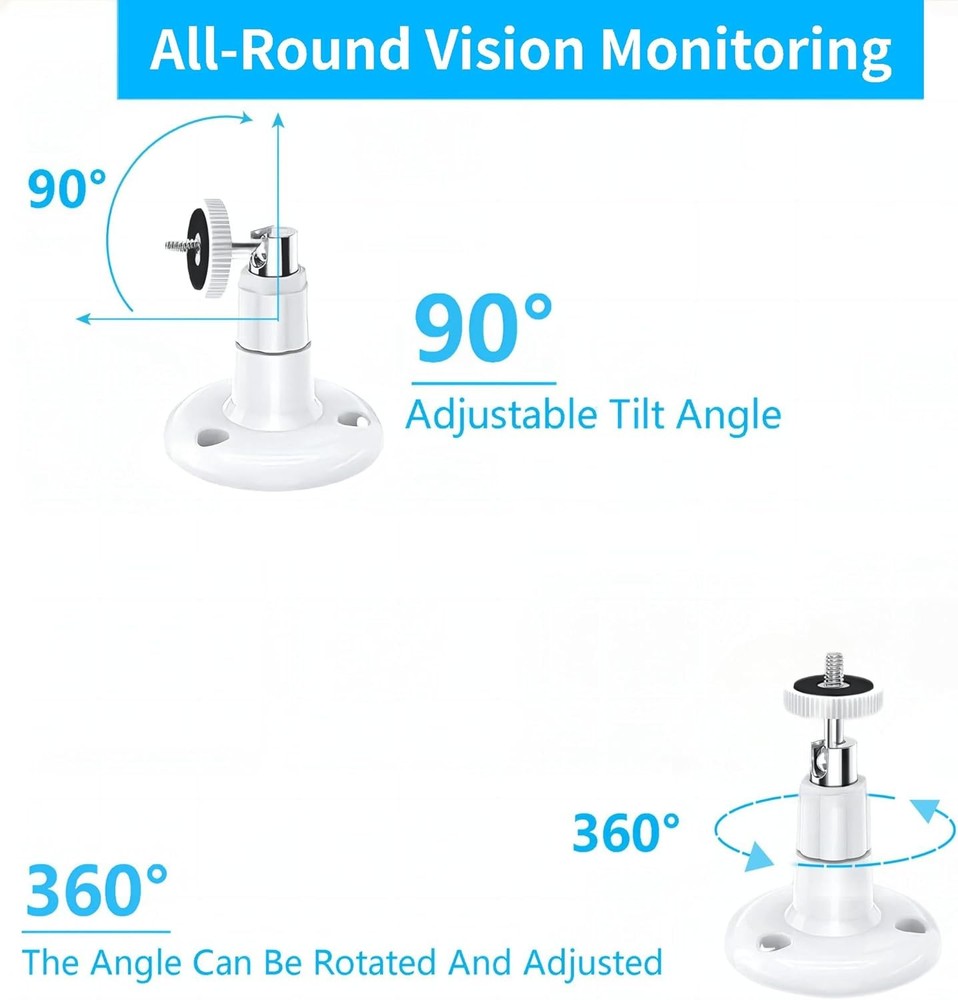 2Pack Adjustable Security Wall Mount For Ring Camera&Stick Up Cam Battery Indoor