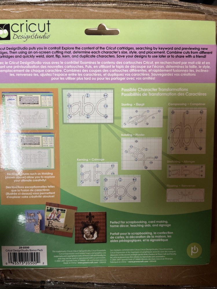 Provo Craft Cricket Design Studio Software Cd/10ft USBConnector Cable/mouse Pad