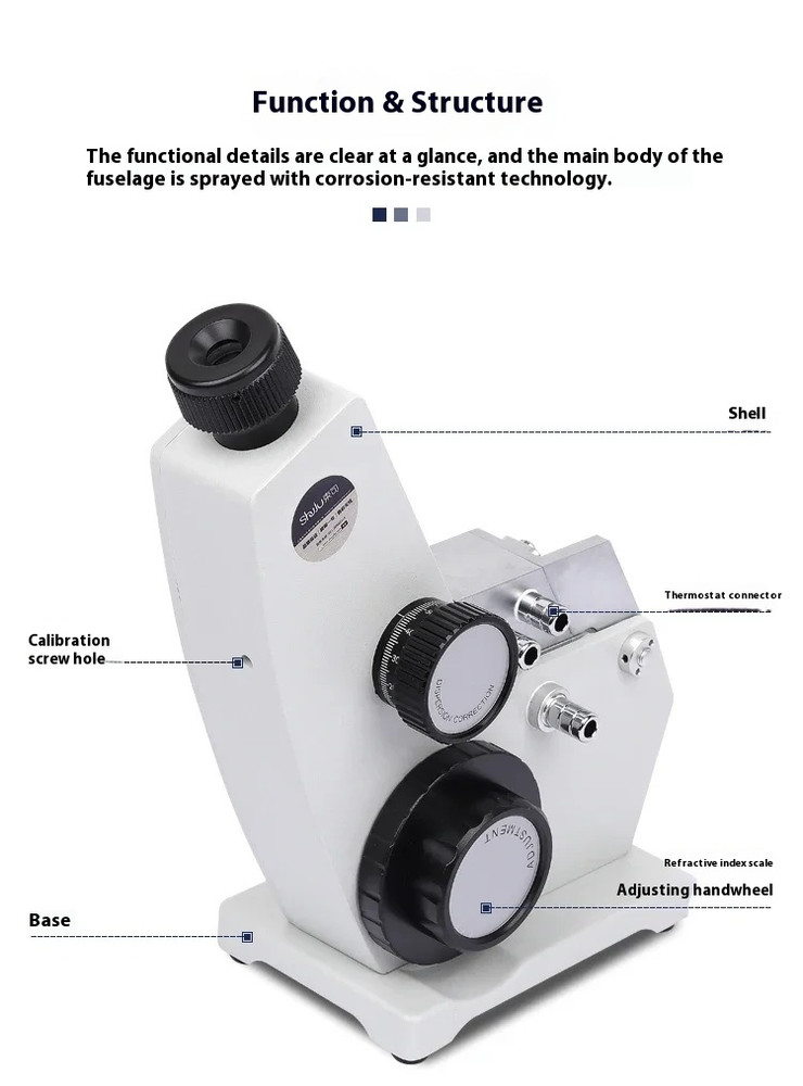 Laboratory Concentration Meter 2WAJ Monochromatic Digital Brix Refractometer