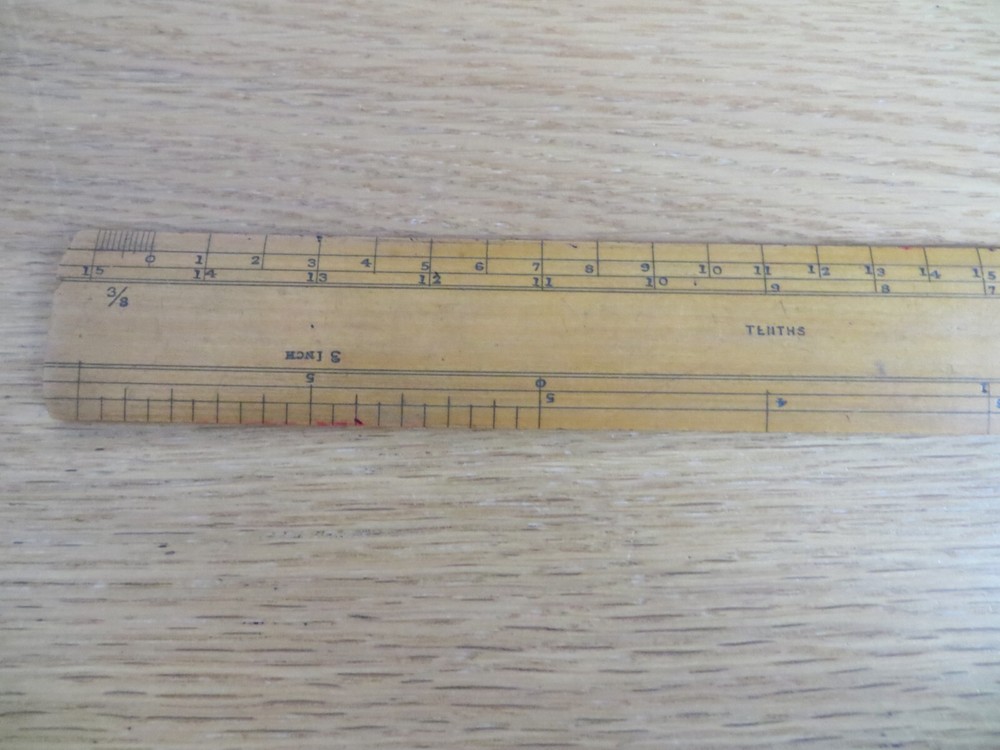VINTAGE BOXWOOD SCALE RULER 1ft - Armstrong - Multiple Graduations