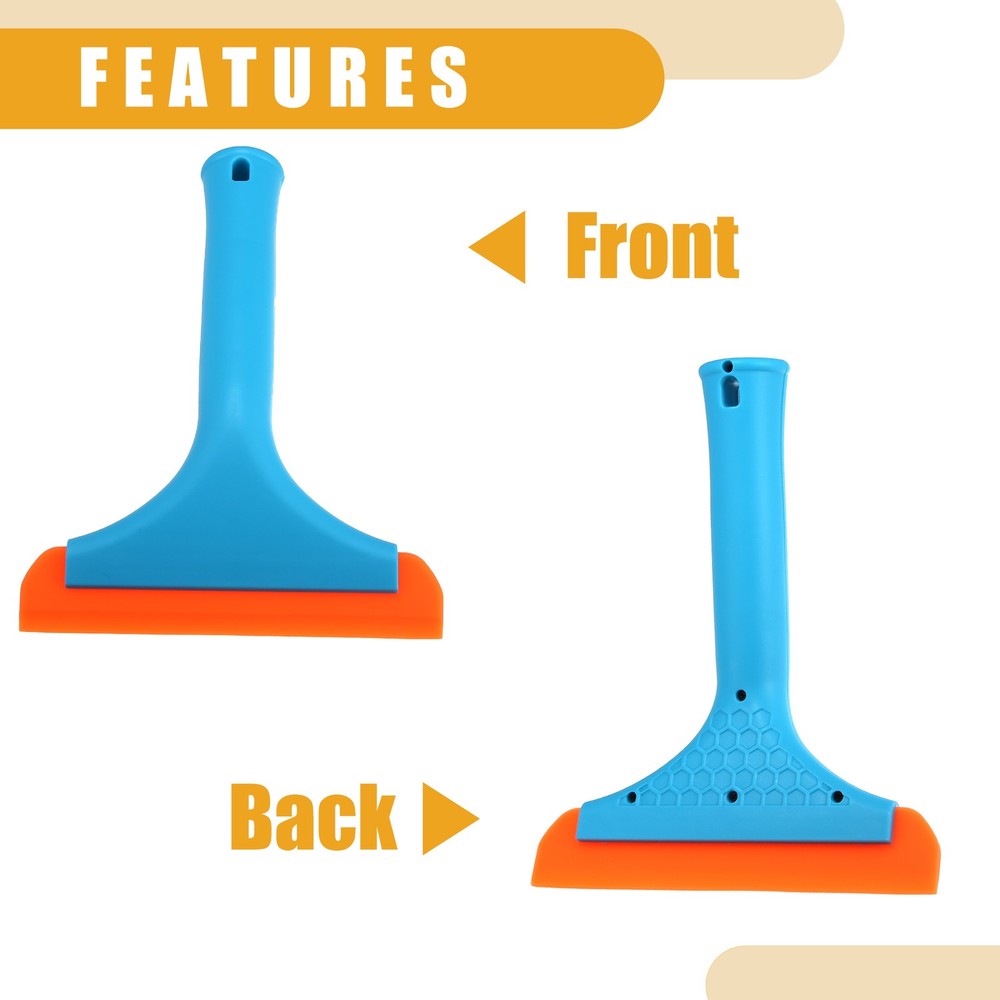 2 Pcs Universal Window Mirror Car Windshield Squeegee Replace Silicone Blue