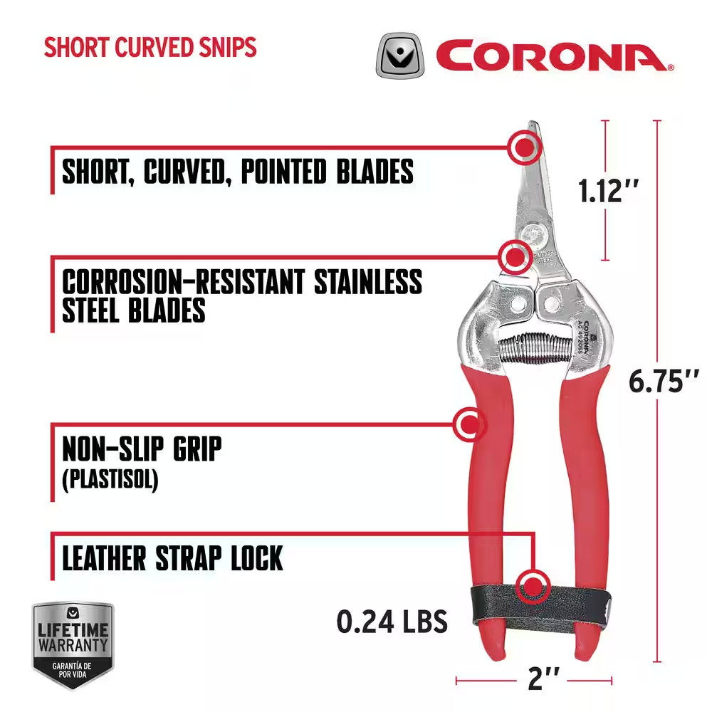 1 In. Stainless Steel Short Curved Snips