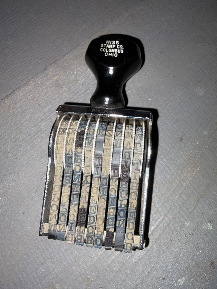 Vintage Pullman Stamper Hiss Stamp co