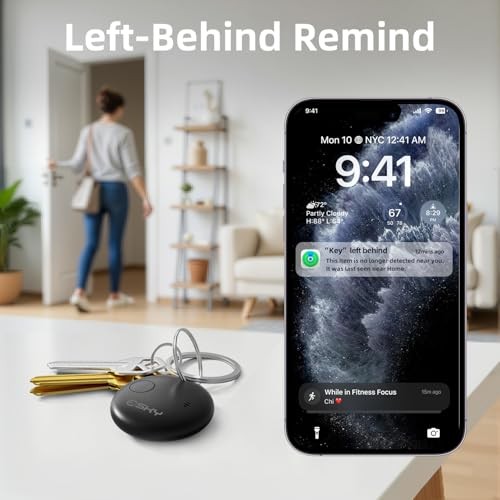 Air Tracker Tags-Bluetooth Smart Luggage Tracker Works with Apple 4 Pack Black