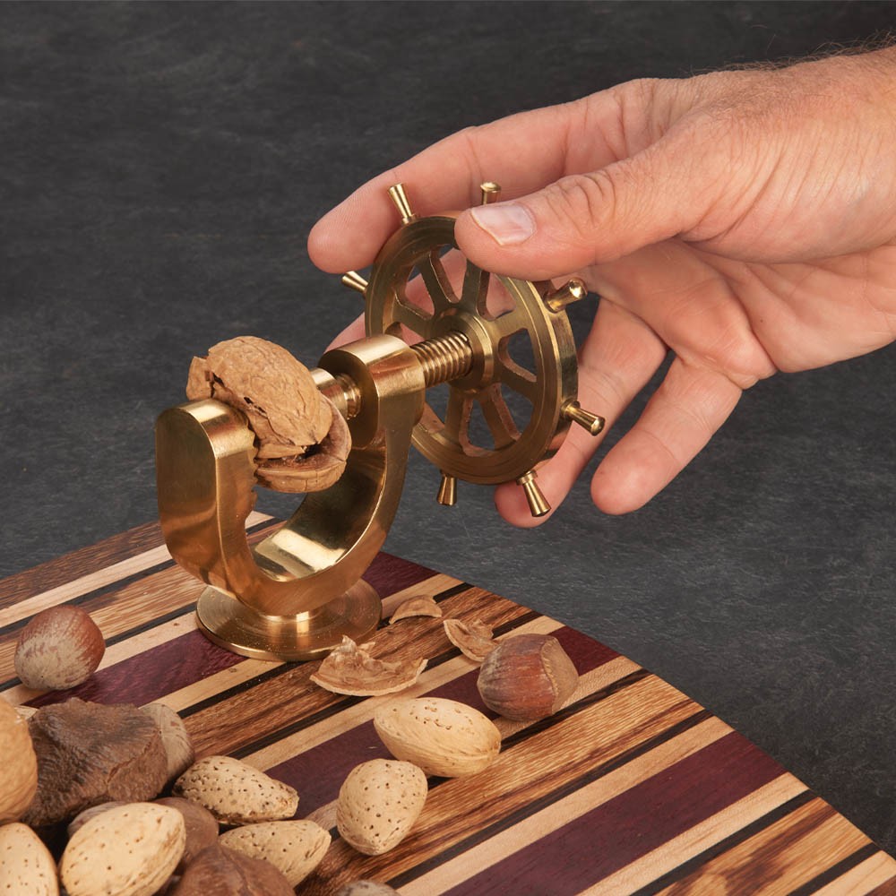 WoodRiver Nutcracker Turning Kit - Ship's Wheel - Solid Brass